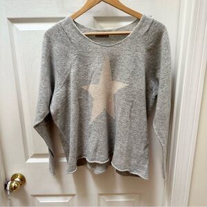 HunkyDory stokholm gray crew sweater star wool angora XS